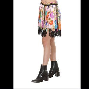 Versace Heavenly Scents Pleated Silk Skirt